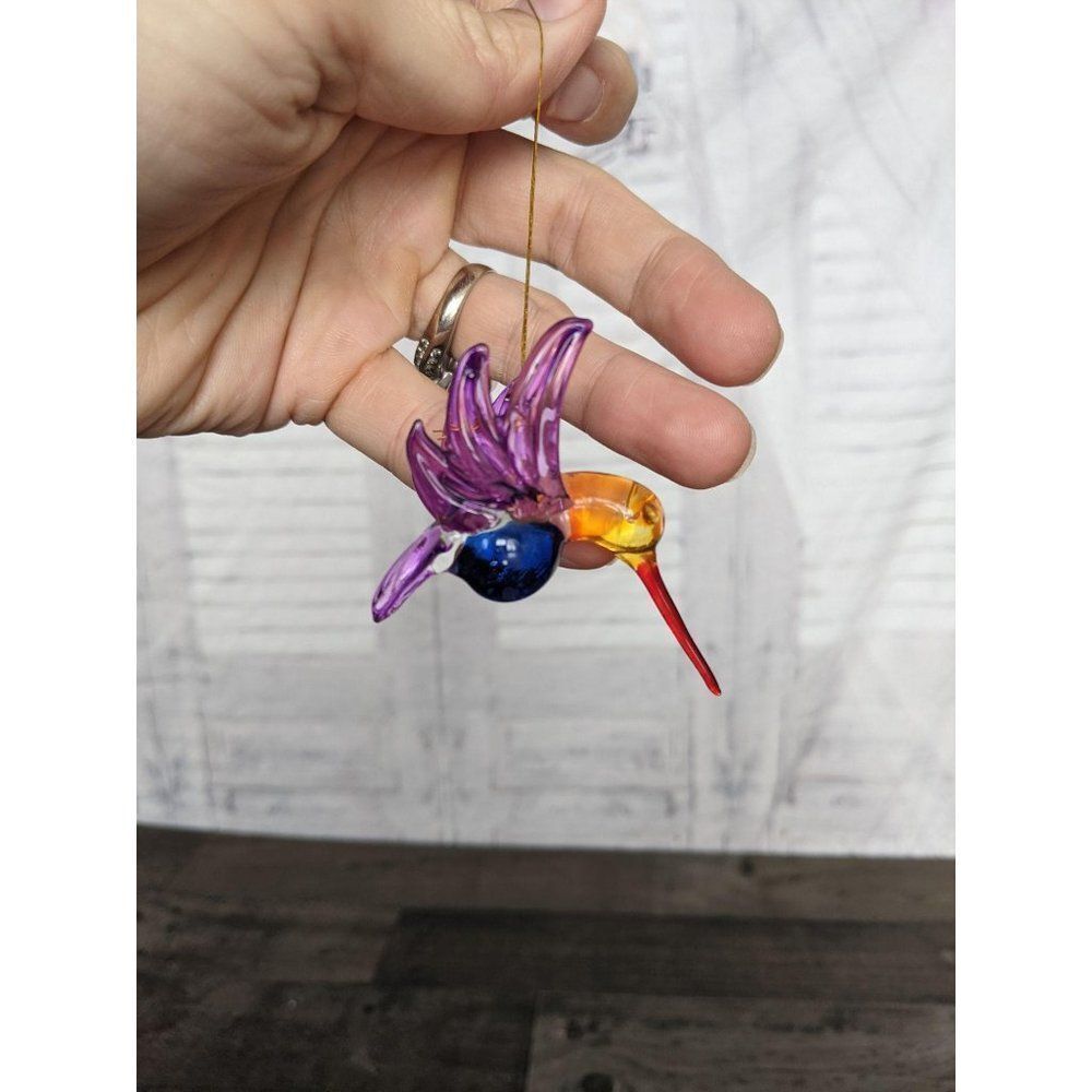 purple blue red bird hummingbird mini ornament Xma‎